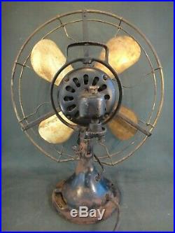 Antique GE Brass Blade & Brass Cage Fan Works General Electric Fan Type AO