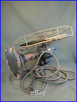 Antique GE Brass Blade & Brass Cage Fan Works General Electric Fan Type AO