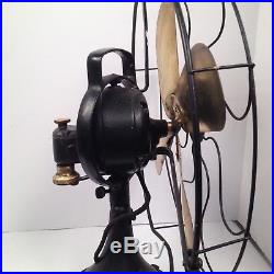 Antique GE Brass Blade Electric Fan 16 3 Speed Oscillating