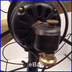 Antique GE Brass Blade Electric Fan 16 3 Speed Oscillating