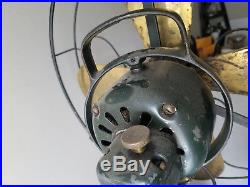 Antique GE Brass Blade Table Fan General Electric 75425 Vtg Works 16 HTF Rare
