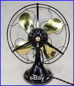 Antique GE Desk Fan. 16 Brass Blades. Fully Reworked. 1922, Cast Iron, Nice