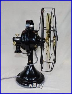Antique GE Desk Fan. 1925 Brass Blade Oscillator. Beautiful Reworked Fan
