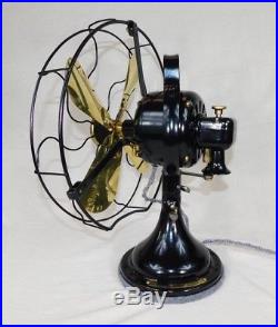Antique GE Desk Fan. 1925 Brass Blade Oscillator. Beautiful Reworked Fan