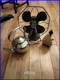 Antique GE Electric Fan & Iron & Kettle