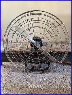 Antique GE Electric Mountable Industrial Caged 2 Blade Aircraft Propeller Fan