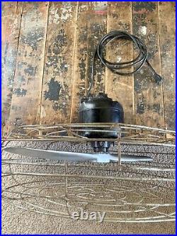 Antique GE Electric Mountable Industrial Caged 2 Blade Aircraft Propeller Fan