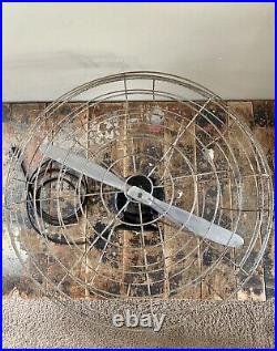 Antique GE Electric Mountable Industrial Caged 2 Blade Aircraft Propeller Fan