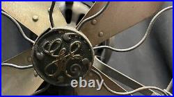 Antique GE Fan 4 Brass Blades 74523 13 3 Speed Oscillating WORKS