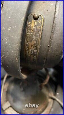 Antique GE Fan 4 Brass Blades 74523 13 3 Speed Oscillating WORKS