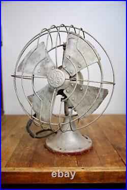 Antique GE Fan Motor 12 metal Blade vintage General Electric industrial Parts