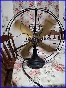 Antique GE General Electric Brass Blade Fan17CageHeight 20 OscillatingWORKS