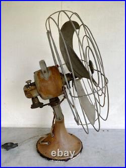 Antique GE General Electric Oscilating Desk Fan. 16 Blade 1951 Vortalex F11V163