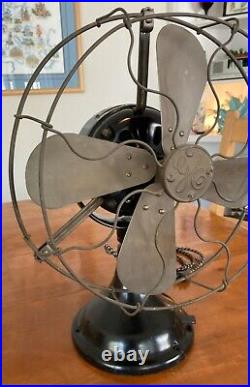 Antique GE General Electric Table Fan 12 Circa 1906  Brass Blade / Cage