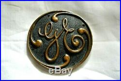 Antique GE General Electric cast brass sign plaque Edition Tesla era fan motor