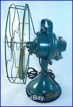 Antique GE Model G28625 12 Restored Fan Oscillating 3 Speed Green Form AE2