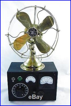 Antique GE Restored 8 All Brass Fan with Custom Made Variac One of a Kind