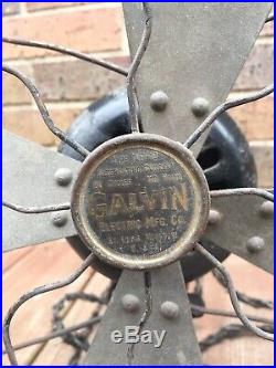 Antique Galvin 10 Brass Blade Non Oscillaing Electric Fan