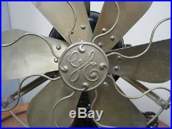 Antique Ge 12 Inch 3 Speed Working Fan Model #752182 Brass Blades & Cage
