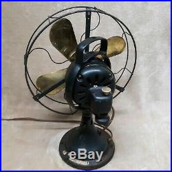 Antique Ge Electric Oscillating Brass Brass Blade Fan