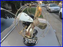 Antique Ge Fan Vintage Fan Brass Blade Brass Cage Stunning Hunter Badge Ge Fan