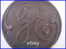 Antique Ge Industrial Fan Badge Plaque Brass Color 4.5 Round