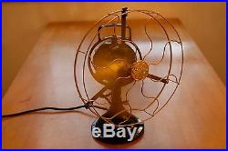 Antique General Electric 12 Brass Blade 3 Speed Oscillating Fan