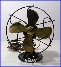 Antique General Electric 6 Brass Blade Fan Series H