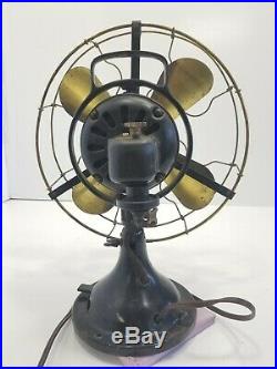 Antique General Electric Brass Blade & Cage Fan, 3 star fan