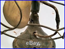 Antique General Electric Fan Brass Blades Cage 12 Oscillator Vtg. G. E. Model