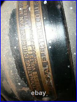 Antique General Electric GE 12 inch Brass Blade Fan no. 867351
