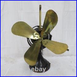 Antique General Electric GE Fan Brass 4 Blade 16 1901 for Parts-Repair