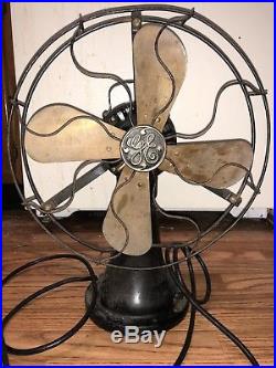 Antique General Electric GE Nickel Coin Operated Hotel Fan Brass Blades Taxi Fan