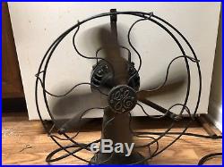 Antique General Electric GE Nickel Coin Operated Hotel Fan Brass Blades Taxi Fan