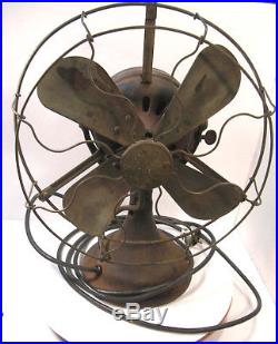 Antique General Electric Ge Fan Brass Blades Alternating Current Fan Motor 1901