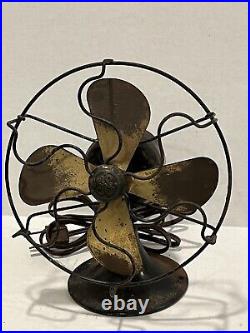 Antique General Electric Miniature Brass Blade Fan Series G 6 Fan Vintage GE