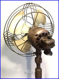 Antique General Electric Vortalex Pedestal Oscillating Fan Pre-War Art Deco