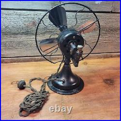 Antique Gilbert Electric Oscillating Desk Fan Works