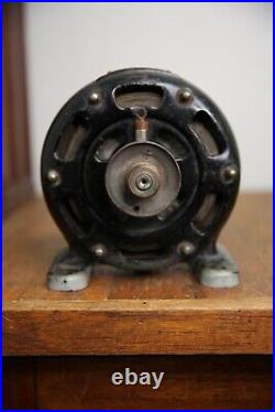 Antique Holtzer Cabot industrial pancake utility electric motor brass tag fan