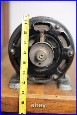 Antique Holtzer Cabot industrial pancake utility electric motor brass tag fan