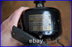 Antique Holtzer Cabot pancake early electric utility motor fan brass vintage