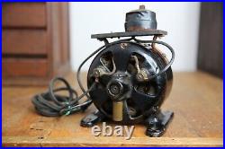 Antique Holtzer Cabot pancake early electric utility motor fan brass vintage