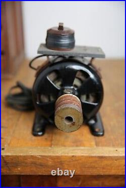 Antique Holtzer Cabot pancake early electric utility motor fan brass vintage