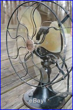 Antique Industrial EMERSON 29646 Brass Blade Fan FULLY TESTED + WORKS