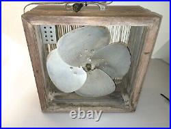 Antique Mathes Cooler Wood Fan 4 Speed Control Model 492 Wood (only one listed)