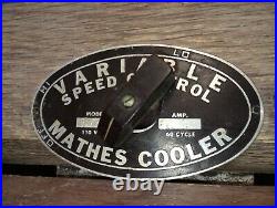 Antique Mathes Cooler Wood Fan 4 Speed Control Model 492 Wood (only one listed)