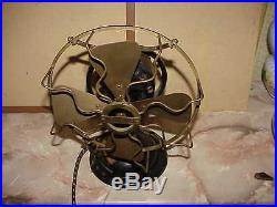 Antique Menominee 8 oscillating fan. Brass blades and cage. Price reduced