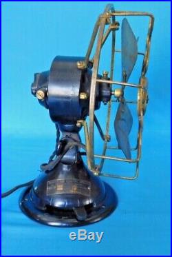 Antique Menominee Electric Mfg Cofan Black/gold Brass Working Serial #a15162