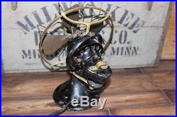 Antique Menominee Michigan Brass 9 Inch Fan Wow