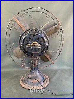 Antique Menominee Snowflake 16 Brass Blade Fan for Restore